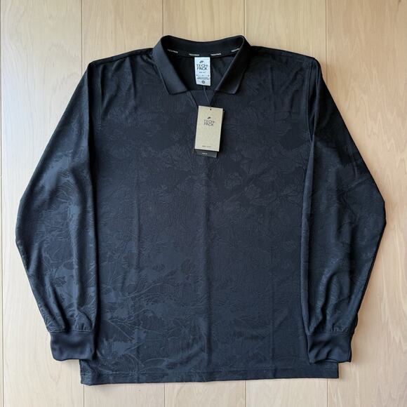 Nike Tech Pack Polo Medium Black Floral Long Sleeve Dri Fit NWT Soccer Rugby - Picture 2 of 10